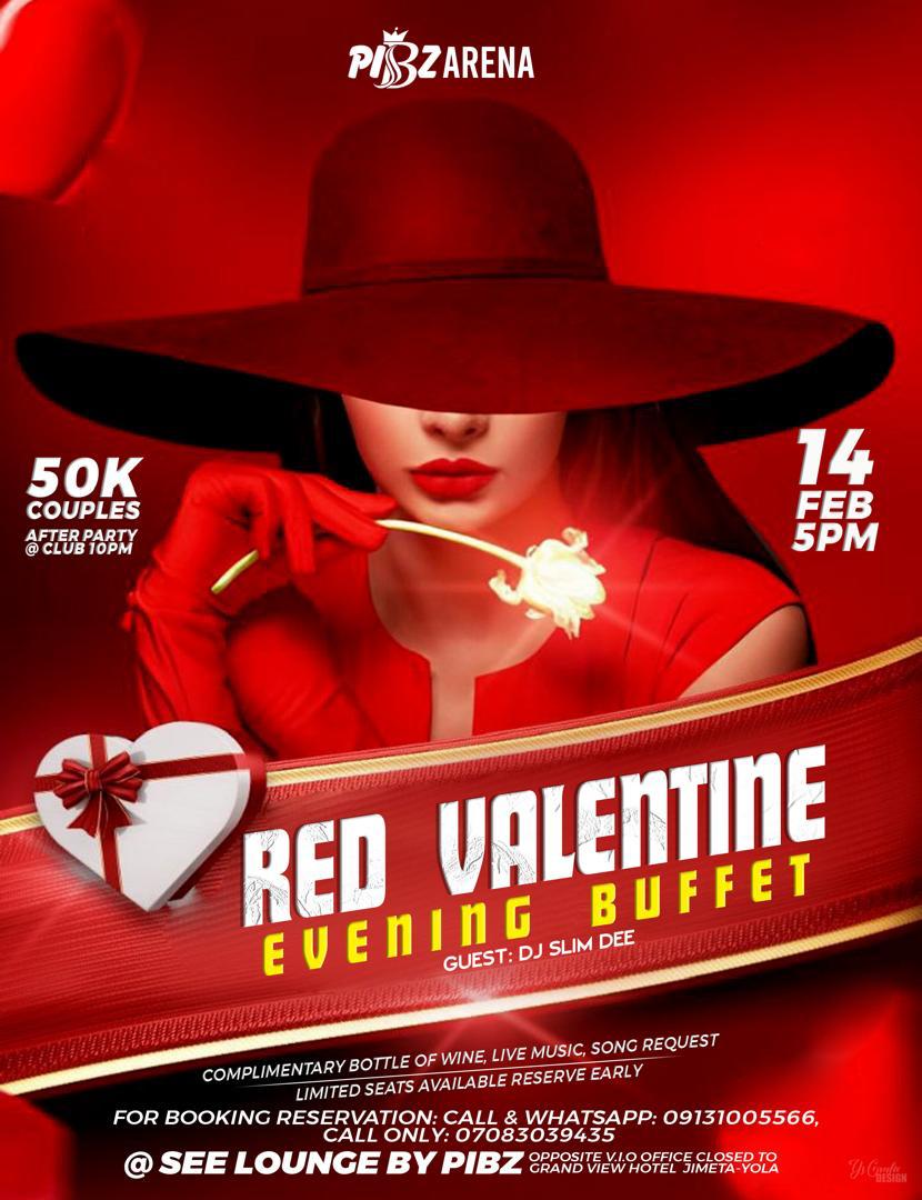 🎉 RED VALENTINE EVENING BUFFET & AFTERPARTY 🎉